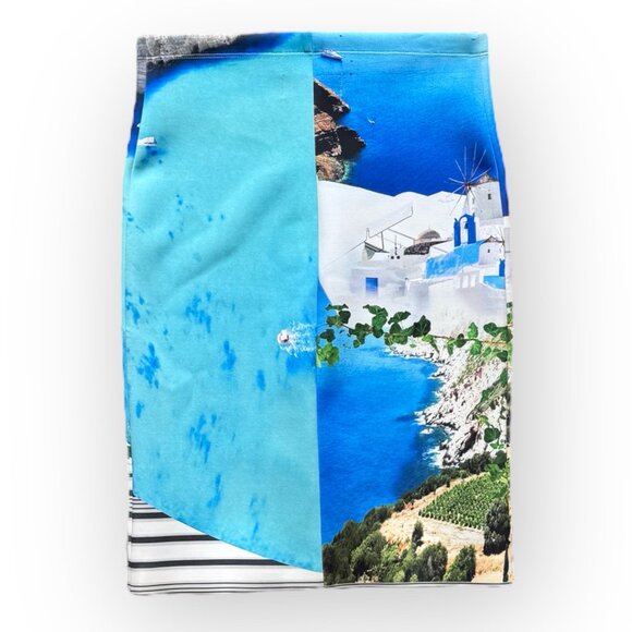 Clover Canyon Greece Graphic Print Bodycon Pencil Skirt Sz M Blue - Picture 5 of 7